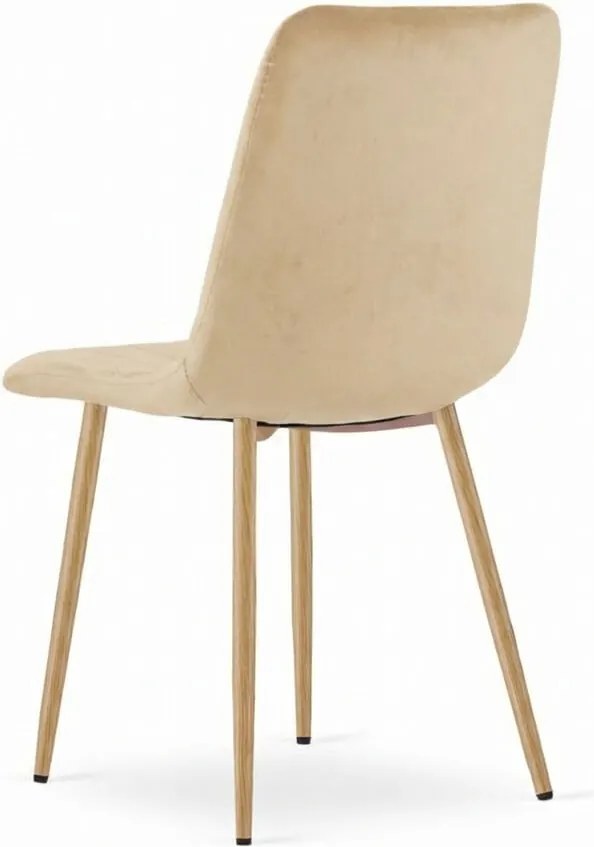 Krémová zamatová stolička LAVA BUTTER CREAM