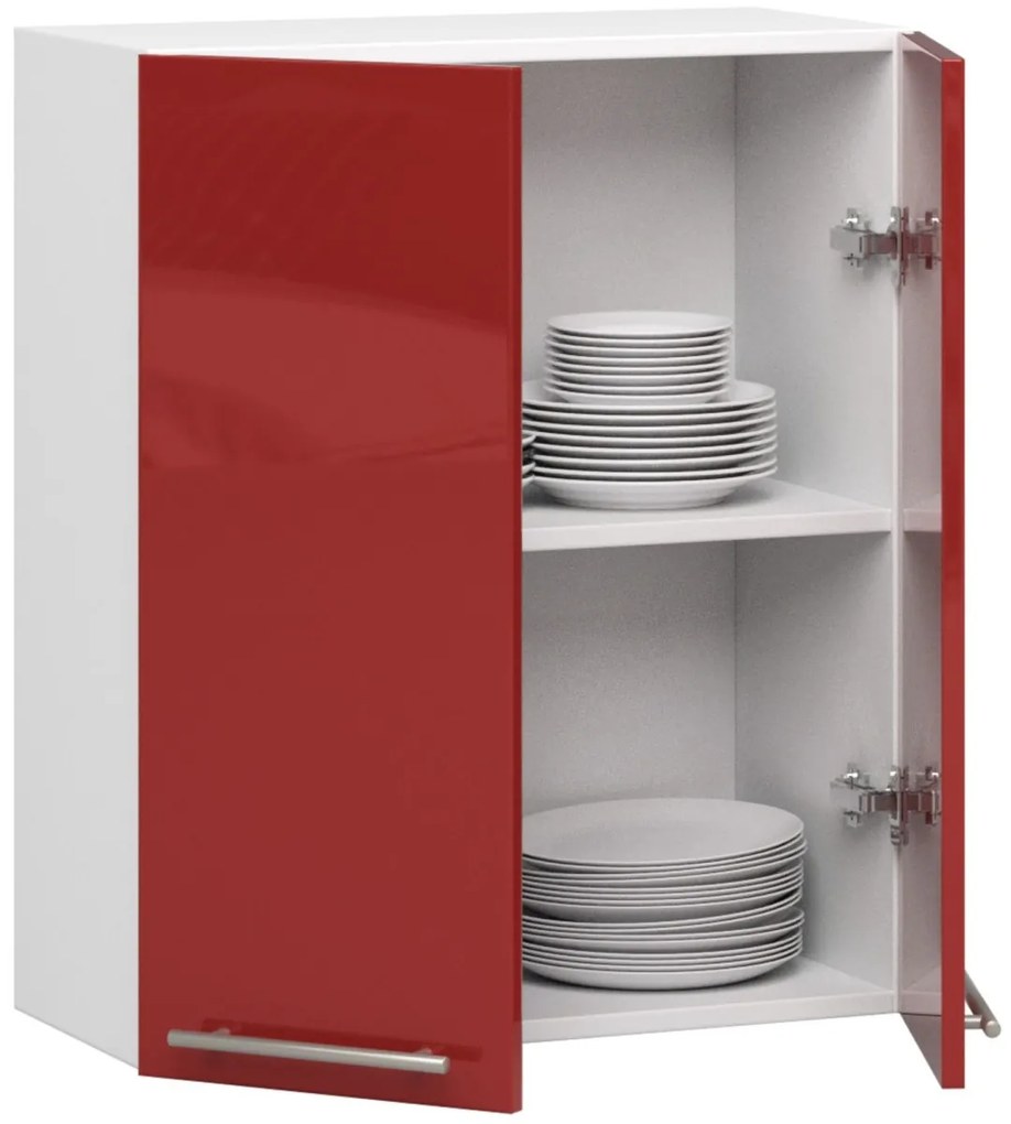 Závěsná kuchyňská skříňka Olivie W 60 cm bílo-červená