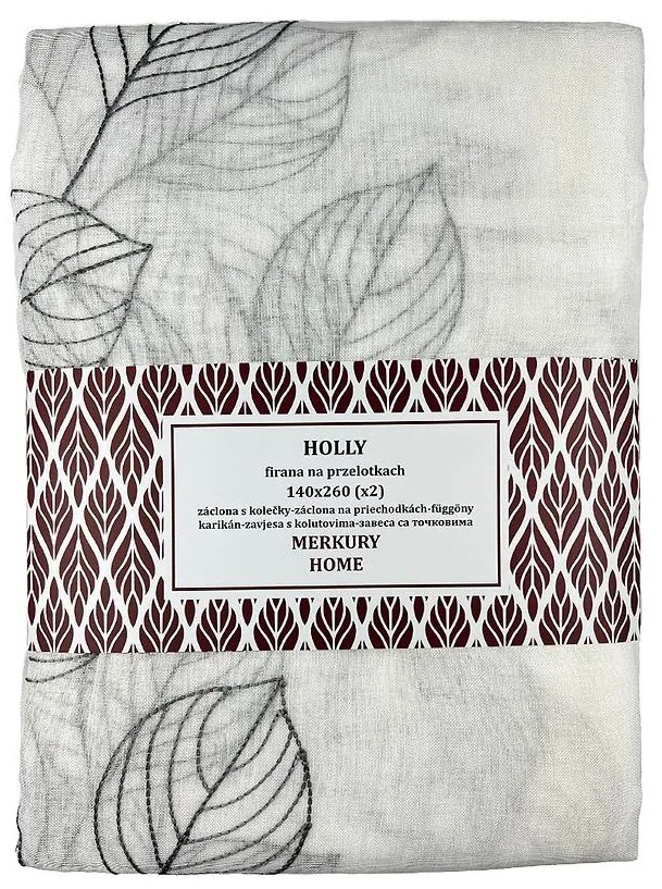 Záclona na priechodkách Holly polyester tmavo šedá 140x260 Merkury Home II/22