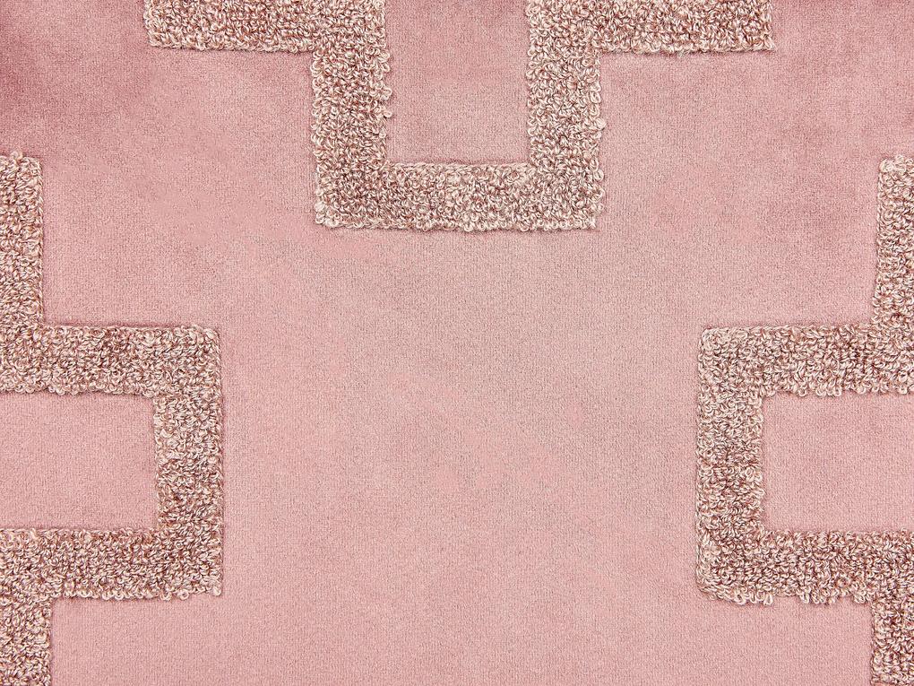 Sada 2 zamatových vankúšov so vzorom 45 x 45 cm ružová SERGIPE  Beliani