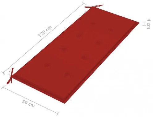 vidaXL Stohovateľná záhradná lavička s podložkou 128,5 cm tíkový masív-