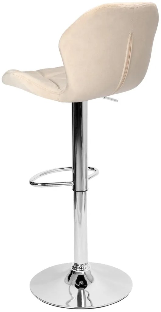 Barová stolička GORDON VELVET béžová/strieborná