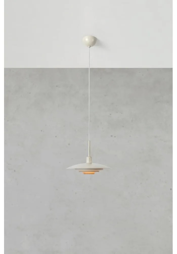 Béžové závesné svietidlo s kovovým tienidlom ø 35 cm Piny – Markslöjd