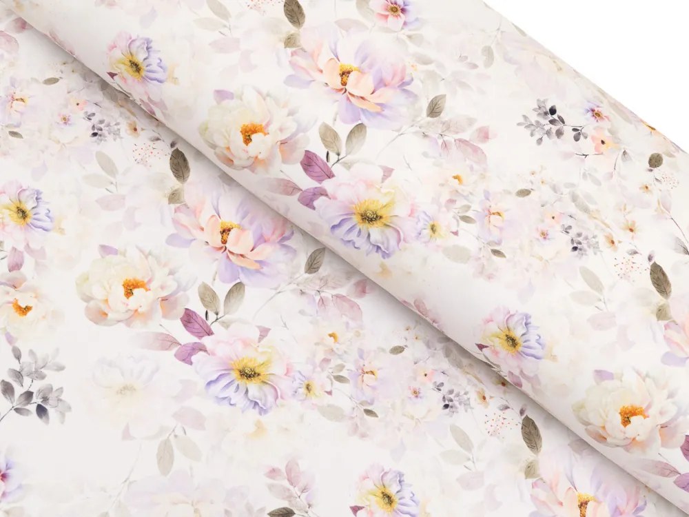 Biante Teflónový behúň na stôl TF-090 Plané ruže na bielom 35x120 cm