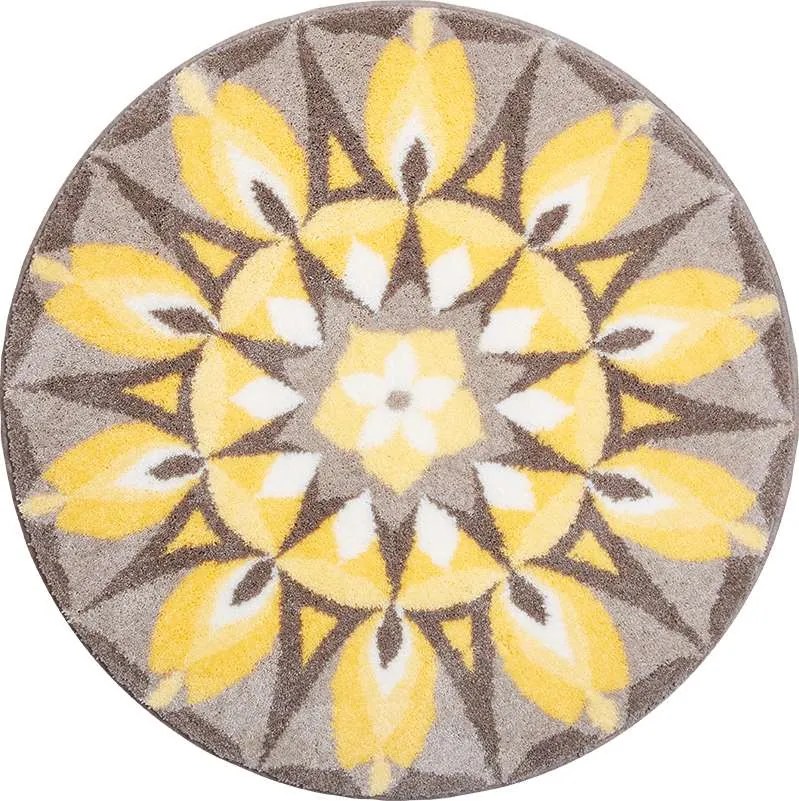 GRUND Mandala predložka SEBELÁSKA žlutošedivá Rozmer: ø 60 cm
