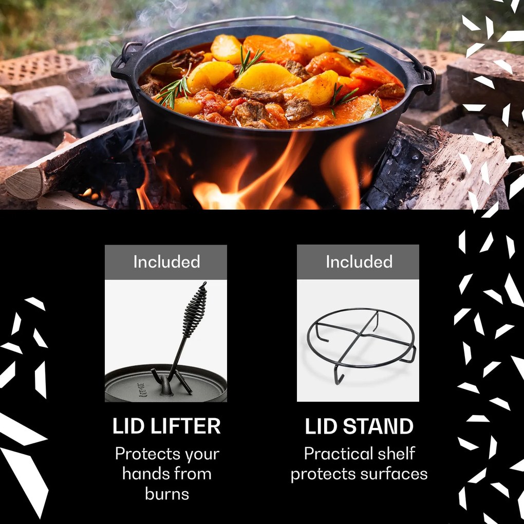 Klarstein Galloway, liatinový hrniec, 7.6 barbecue hrniec, liatina, žíhaný, veľkosť L/7,2 l