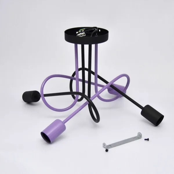 Prisadený luster OXFORD 4xE27/15W/230V čierna/fialová