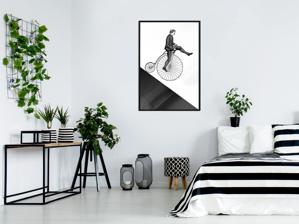 Artgeist Plagát - Cyclist [Poster] Veľkosť: 30x45, Verzia: Čierny rám s passe-partout