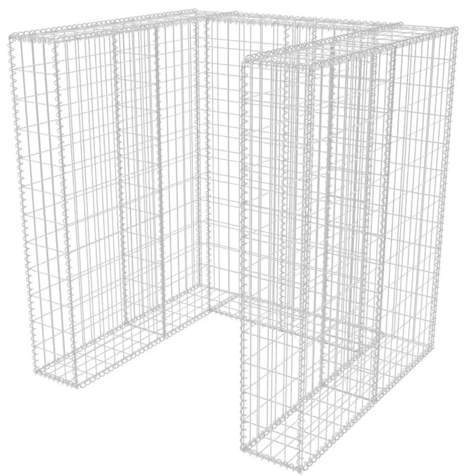 Gabiónová ohrada na odpadkový kôš, oceľ 110x100x120 cm