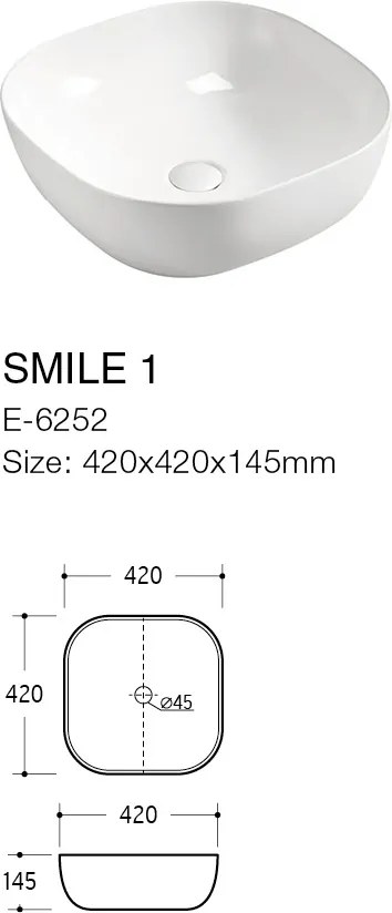 Comad Keramické umývadlo na dosku UM-6252 SMILE 40, biela