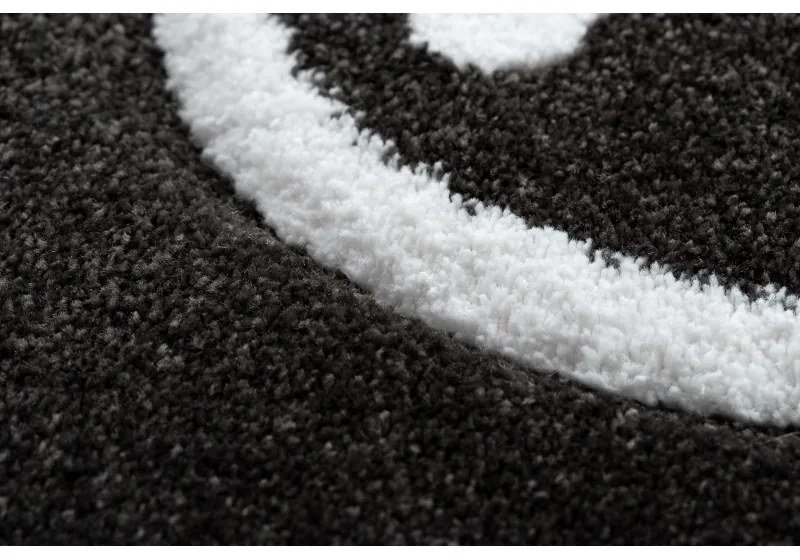 Dywany Łuszczów, Detský kusový koberec Petit Panda white kruh, 140x140 (priemer) kruh, čiernobiela, detská izba