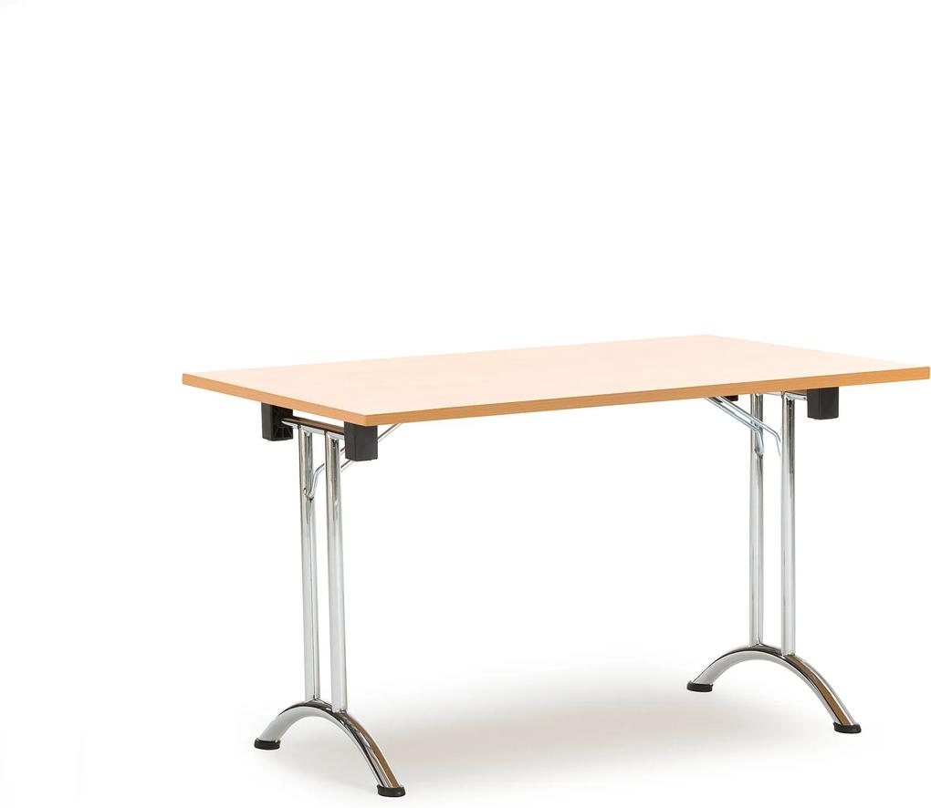 Skladací stôl Marina, 1200x800 mm, bukový laminát, chróm