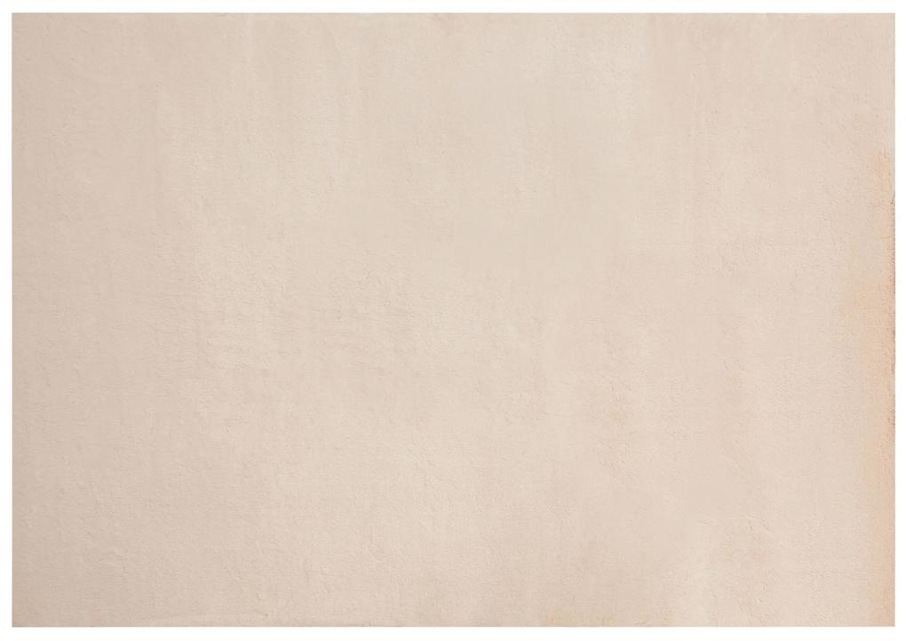 Koberec z umelej zajačej kožušiny 160 x 230 cm béžový MIRPUR Beliani