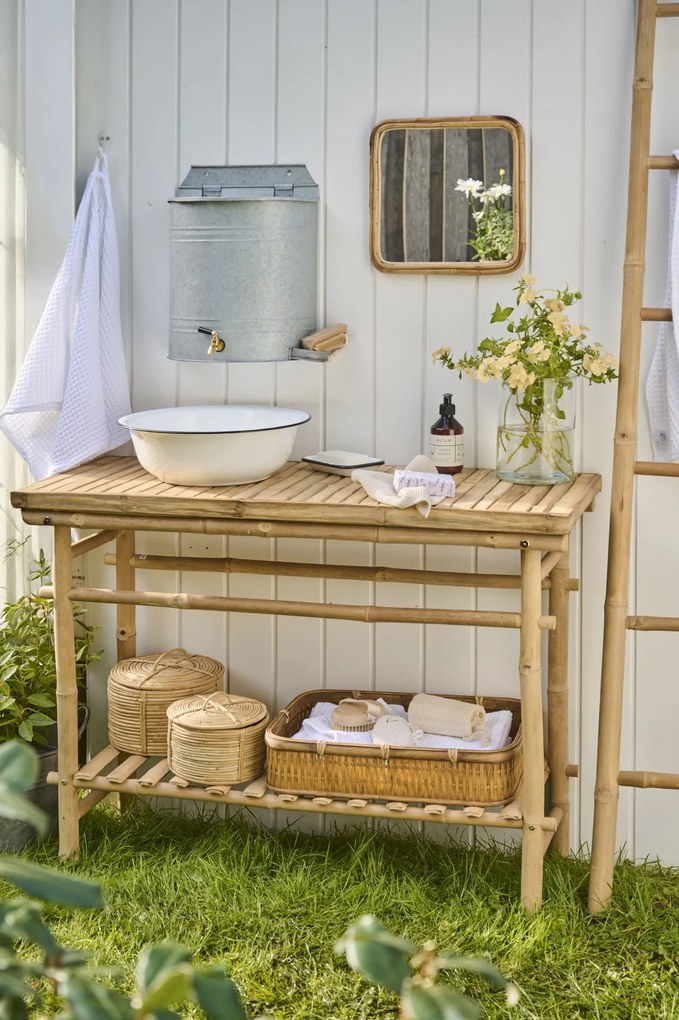 Ib Laursen Úložný košík s vekom z ratanu Menší