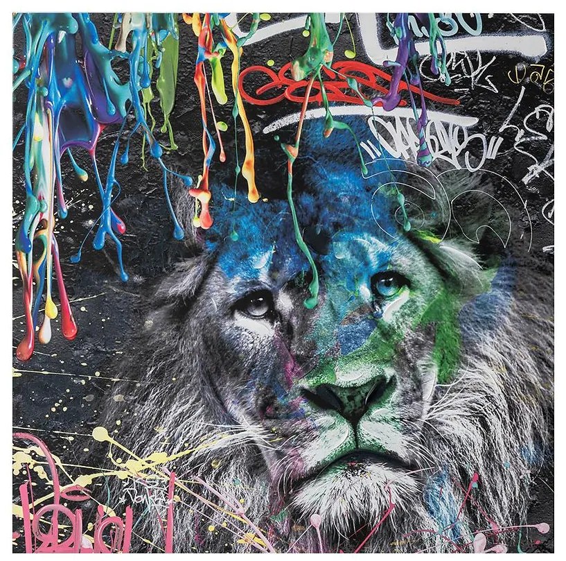 Obraz na plátne 80x80 Abstraktný lev – graffiti