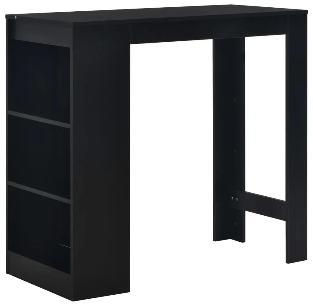 Barový stôl s poličkou čierny 110x50x103 cm