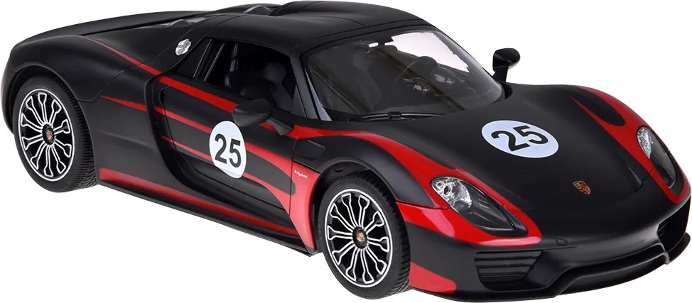 Auto na diaľkové ovládanie Rastar Porsche 918 Spyder 1:14 so svetlami - čierne