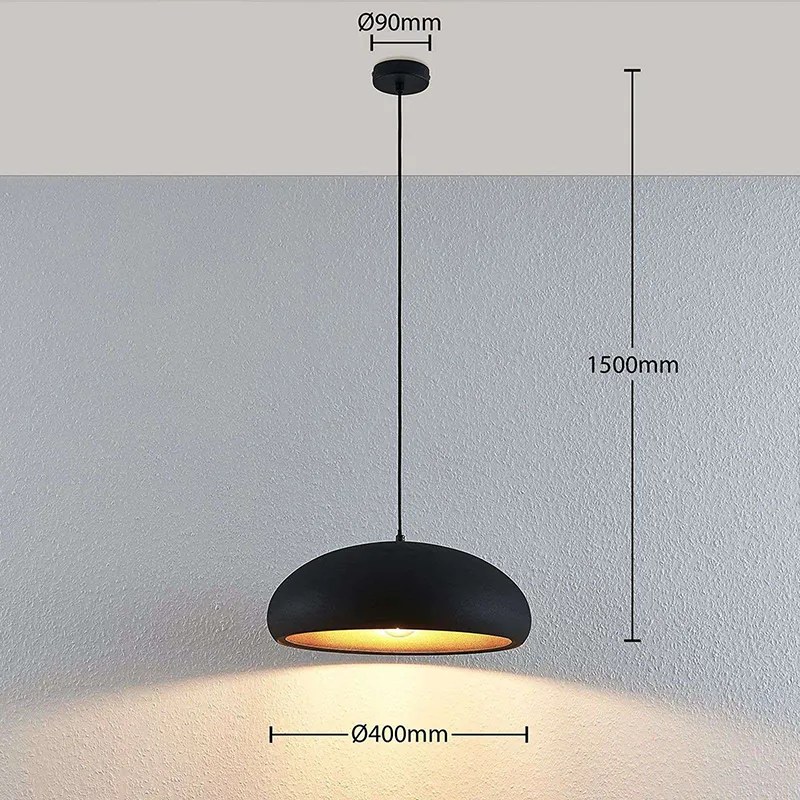 Moderná závesná lampa čierna so zlatom - Gerwina