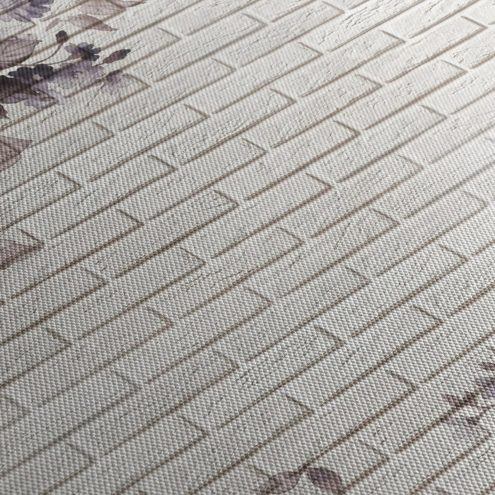 Obraz múru s kyticou (120x50 cm)
