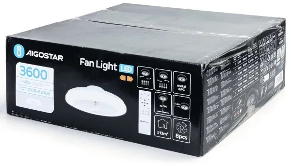 Aigostar - LED Stmievateľný stropný ventilátor LED/40W/230V 2700-6500K + DO biela