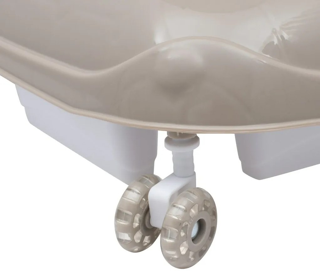 Detské chodítko Baby Mix s volantom a silikónovými kolieskami beige