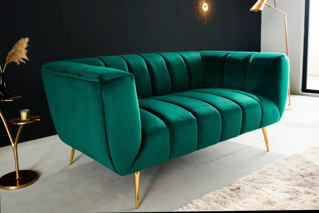 Pohovka NOBLESSE 165 cm zamatová smaragdovo zelená