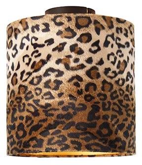 Stropné svietidlo matný čierny odtieň leopardia potlač 25 cm - Combi