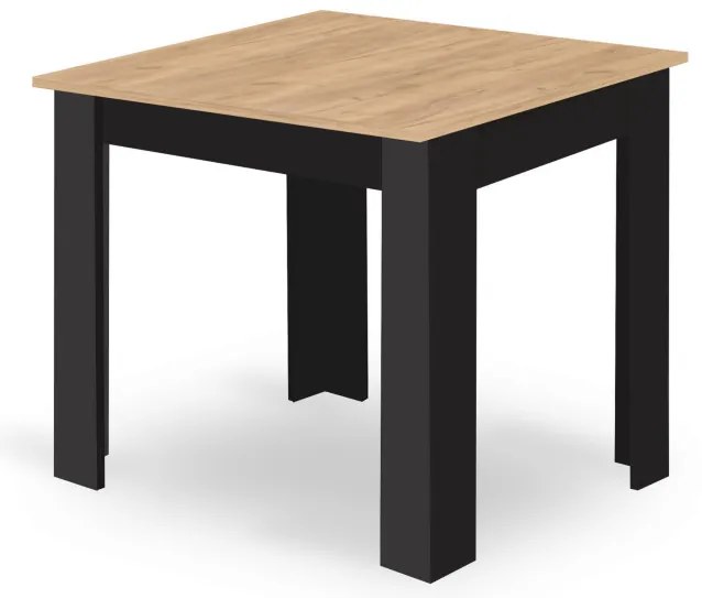 Jedálenský stôl ARTISAN naturálny, so štyrmi stoličkami MARK čierne