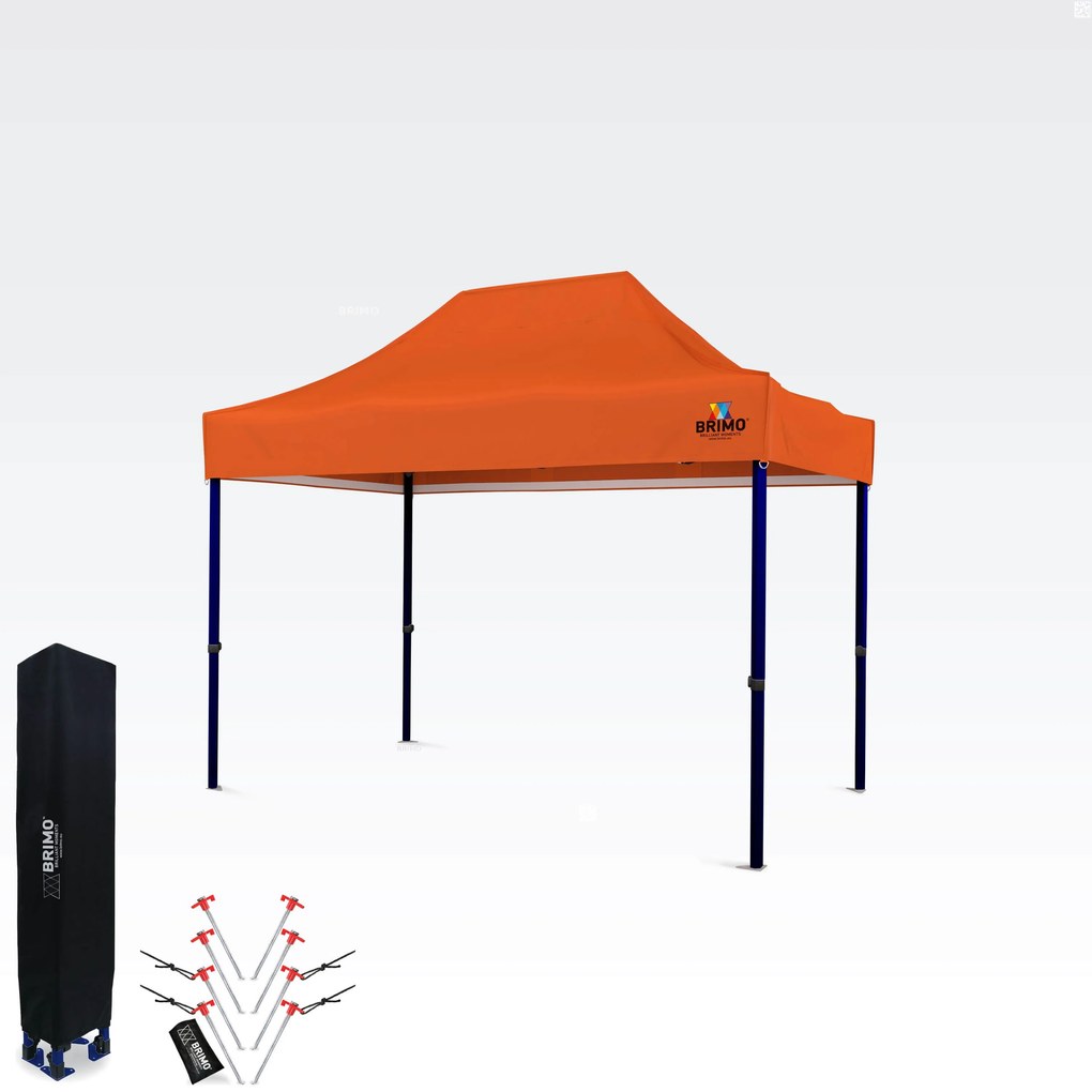 BRIMO Nožnicový párty stan EXCLUSIVE oceľ 2x3 m bez stien oranžový
