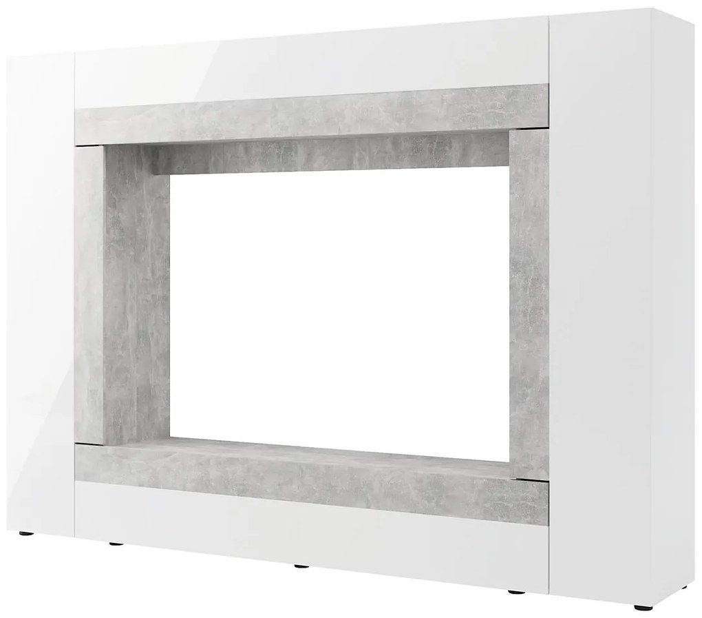 Obývacia stena Okno 225 cm biela/betón