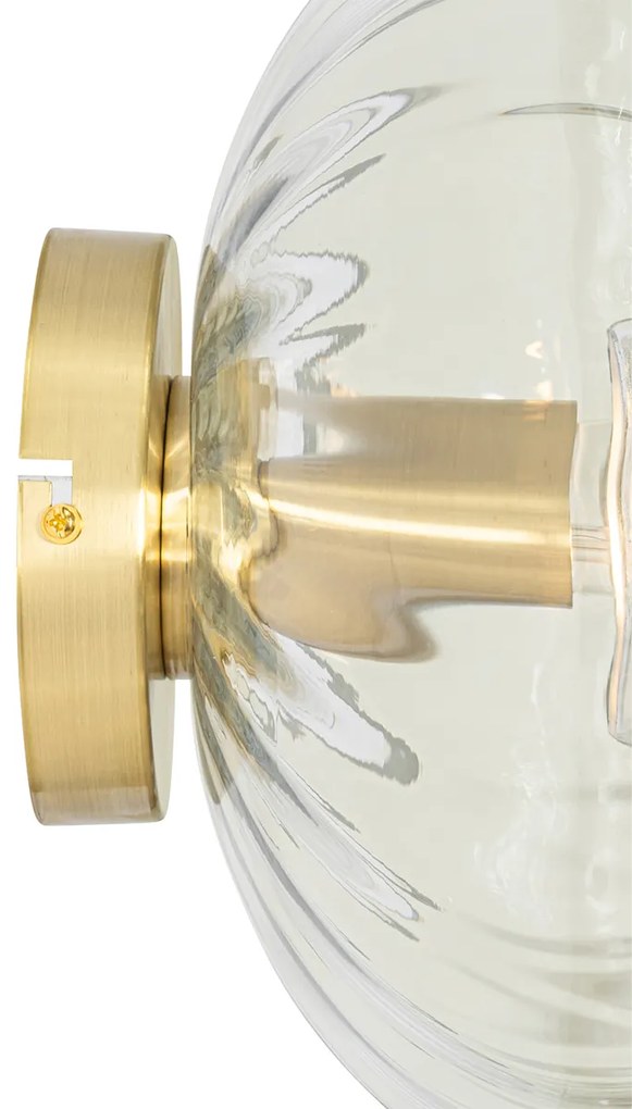 Art Deco nástenná lampa zlatá so sklom - Ayesha