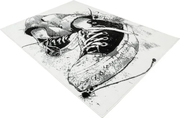 Koberec Lima 9365A biely / čierny