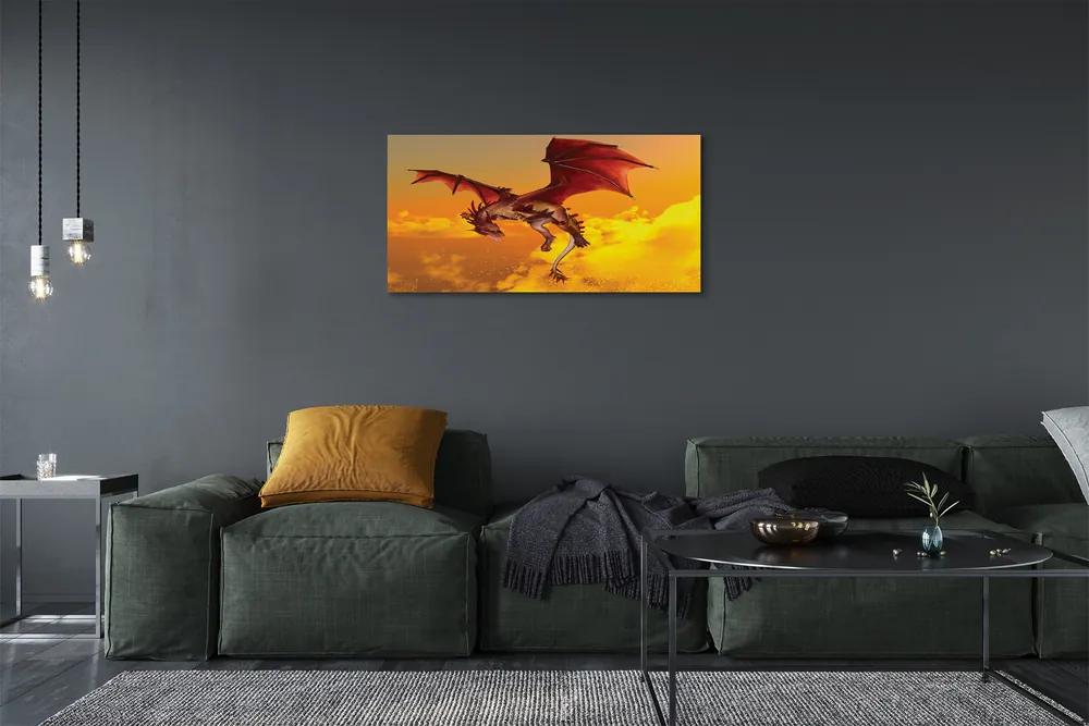 Obraz canvas Zamračené oblohy drak 125x50 cm