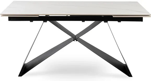 Rozkladací stôl ROCCO 160–240 cm Biely mramor / Čierna