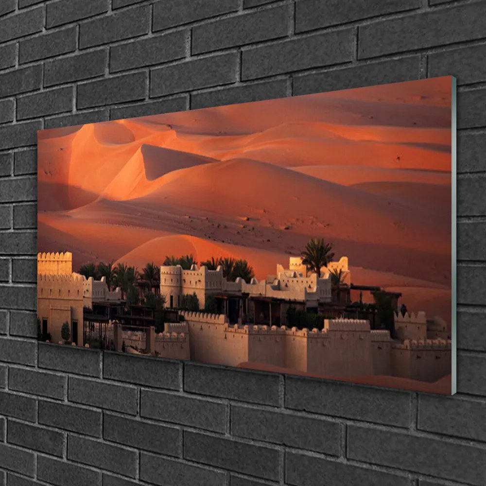 Obraz na skle Mesto architektúra 125x50 cm