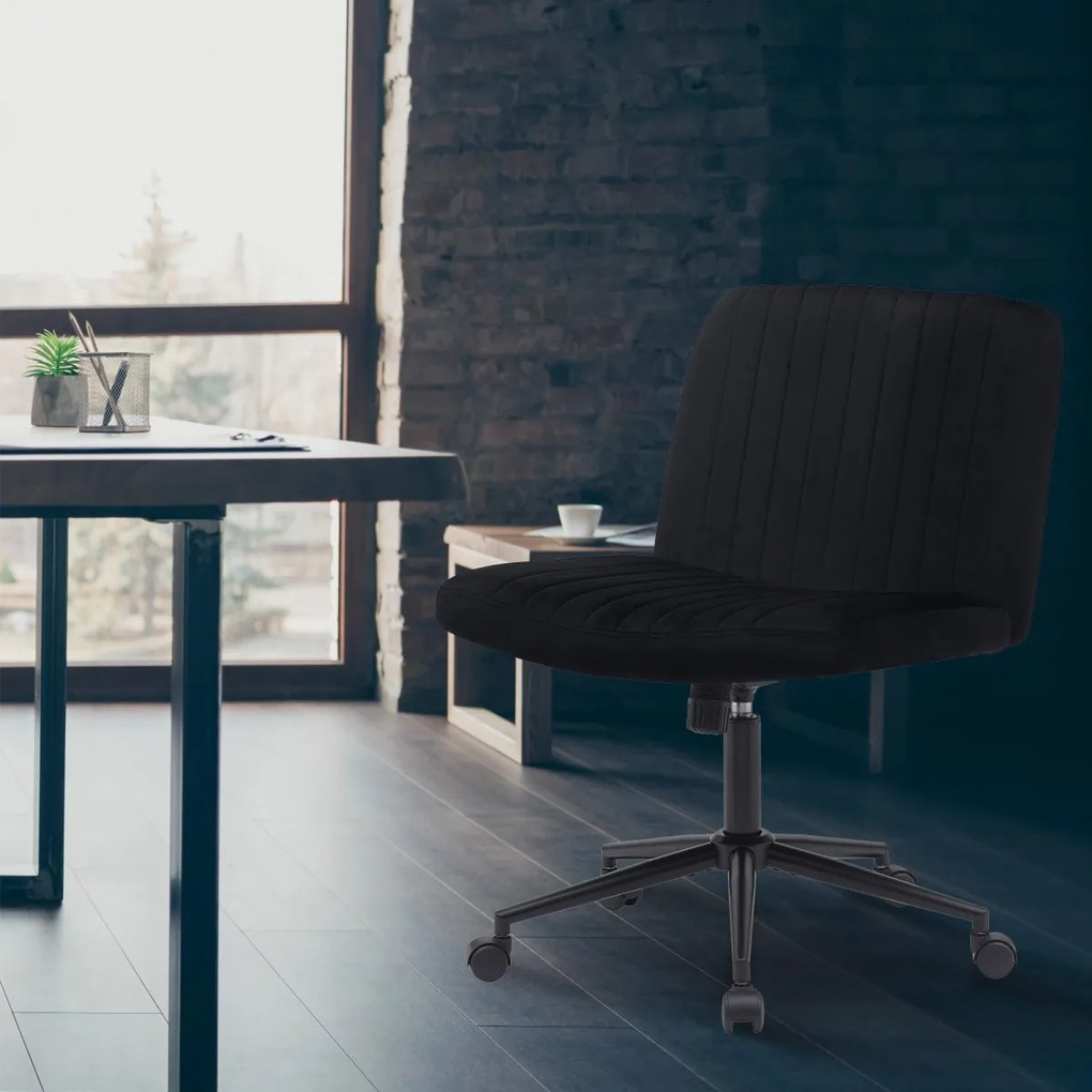 Design-Shop Kancelárska stolička Kingman zamat - Čierna