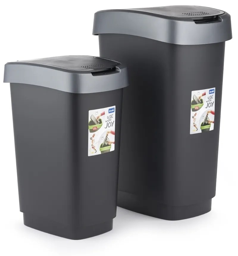 ROTHO TWIST odpadkový kôš 10L / šedá