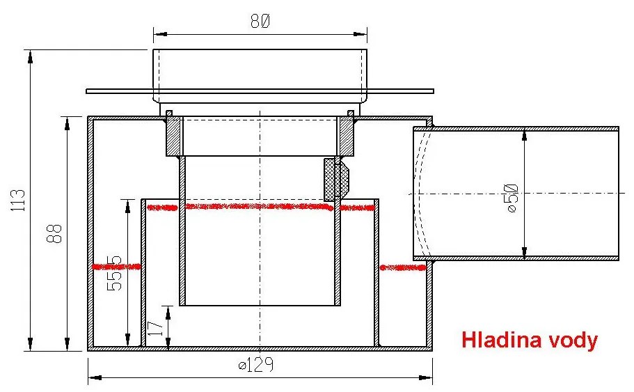 Sprchový žľab SLOT L - K STENE s horizontálnou a vertikálnou prírubou, 90 cm