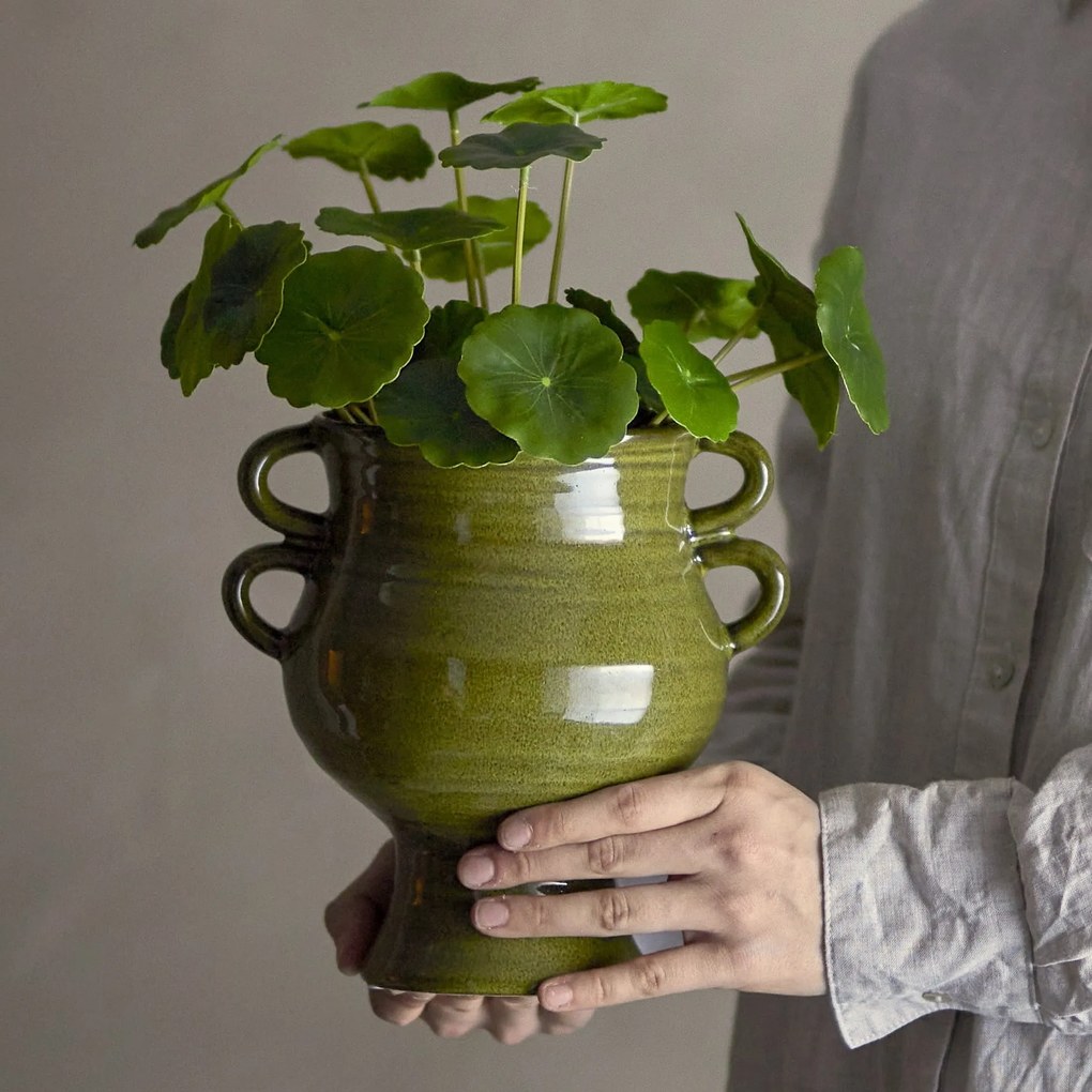Bloomingville Umelá kvetina v kvetináči Copper Green