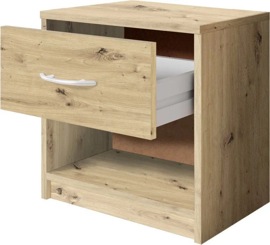 Nočný stolík s 1 zásuvkou Pepe, dub artisan