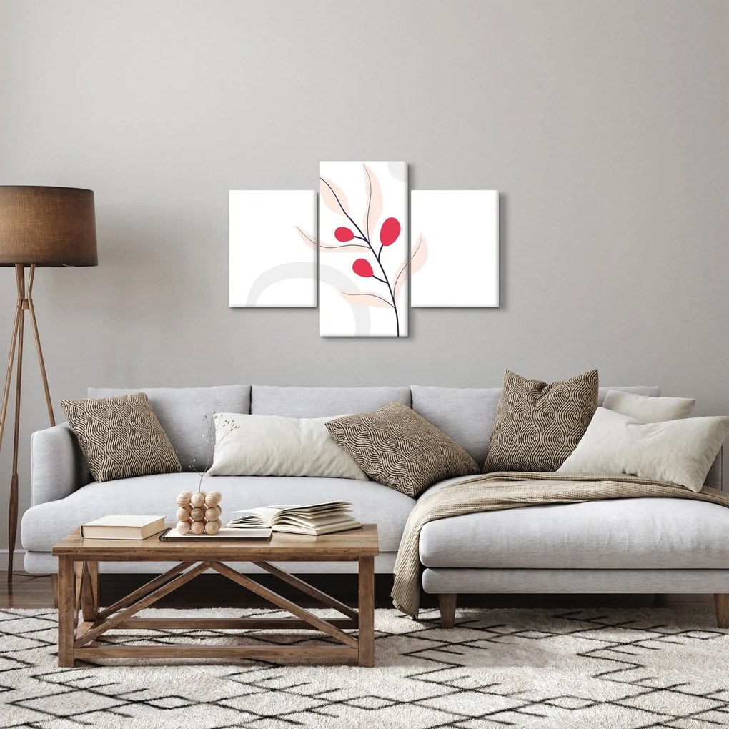 Obraz - Ružová florálna abstrakcia N⁰3 (90x60 cm)