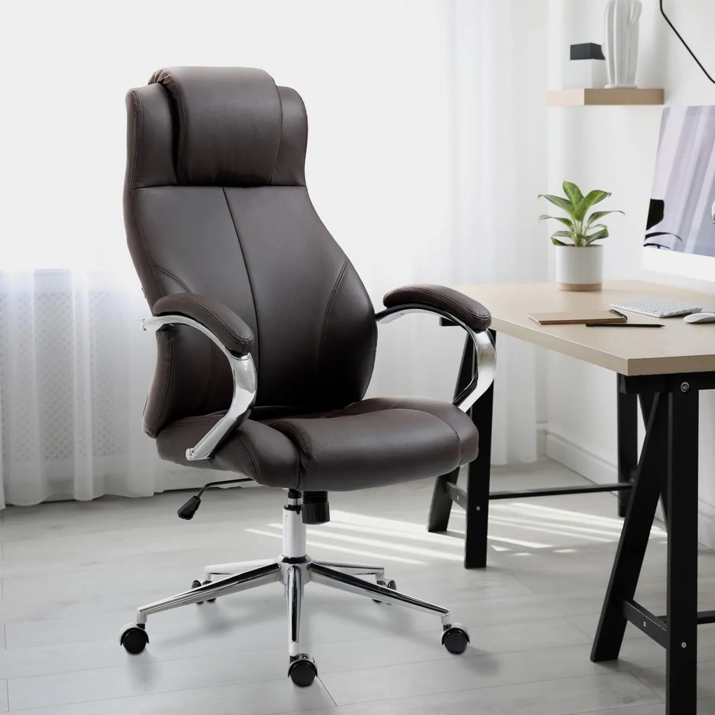 Design-Shop Kancelárska stolička Salford - koža - Hnedá