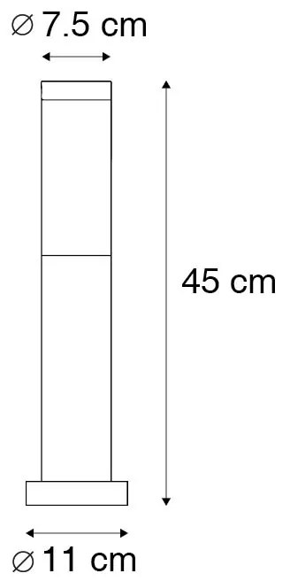 Vonkajšia lampa na stĺp antracit 45 cm IP44 - Rox so zemným hrotom a káblovou objímkou