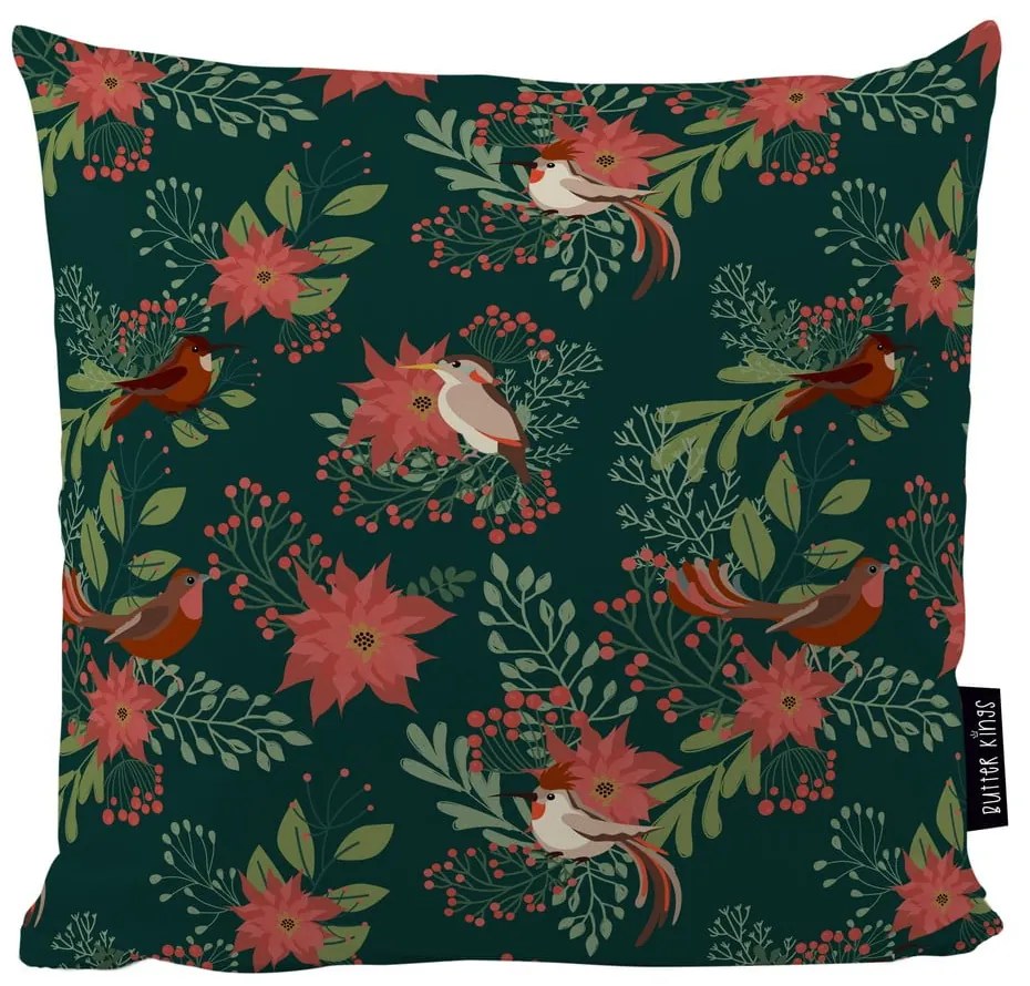 Vankúš s vianočným motívom Butter Kings Christmas Plants, 45 x 45 cm