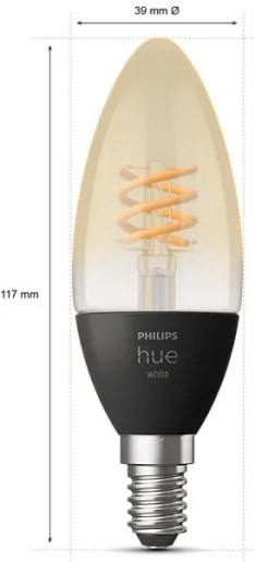SADA 2x LED Stmievateľná žiarovka Philips Hue WHITE FILAMENT E14/4,5W/230V 2100K