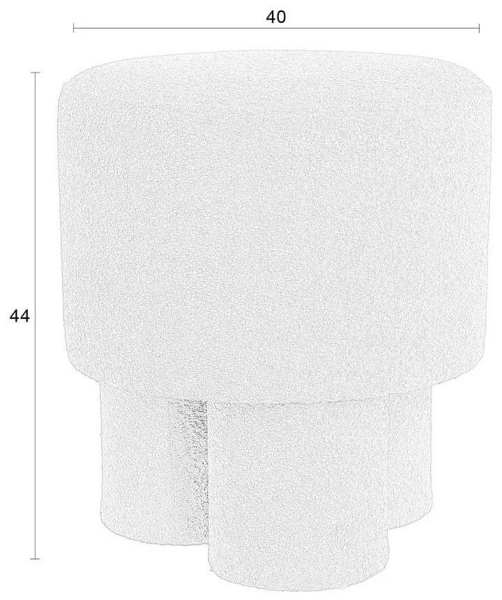 Biely taburet z textílie buklé Marcos – White Label