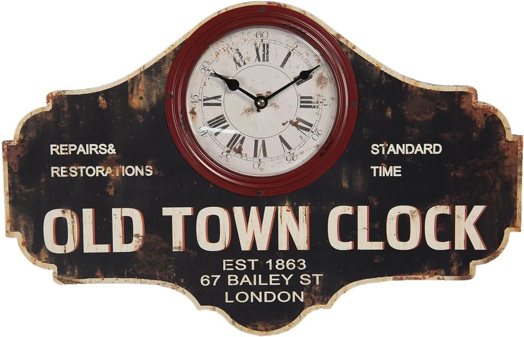 Retro nástenné hodiny Old Town Clock - 50 * 3 * 33 cm / 1 * AA