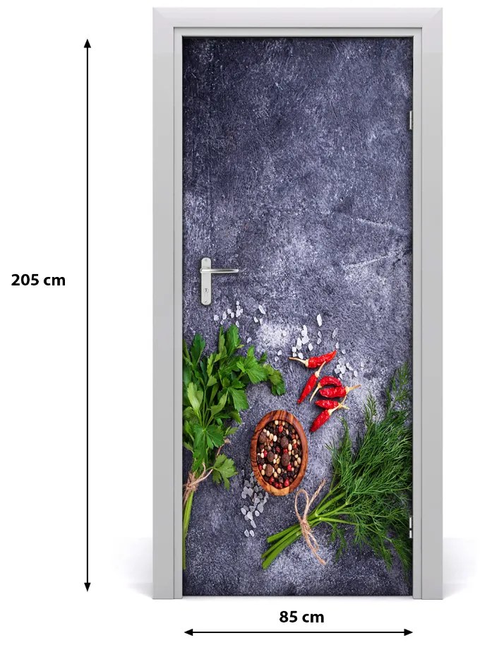 Fototapeta na dvere samolepiace bylinky a korenie 85x205 cm