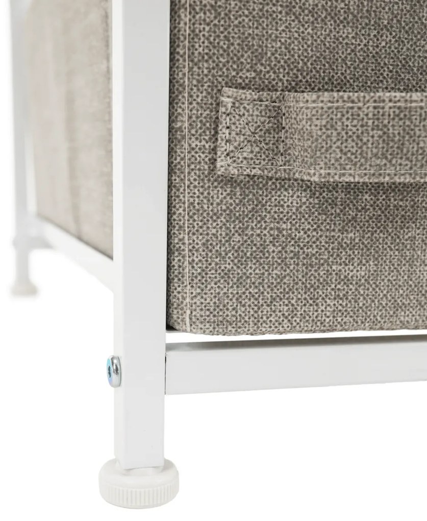 Komoda OFELIA s látkovými zásuvkami, biela