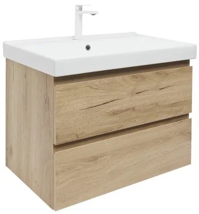 Kúpeľňová skrinka 2 zásuvky s umývadlom SAT B-Way 79x50x45 cm dub matný BWAY280OAKU1BBI, 1 ks